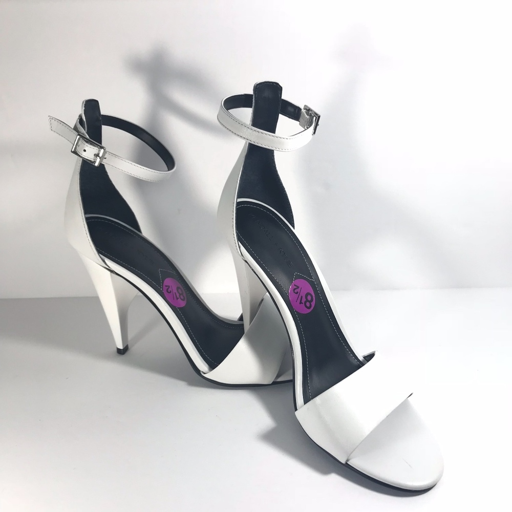 Kendall + Kylie White Ankle Strap Heels Size 8.5